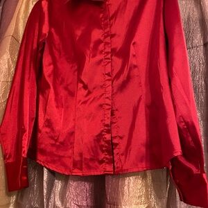 Vintage! Kathy Ireland Vibrant Red Button Down Shirt